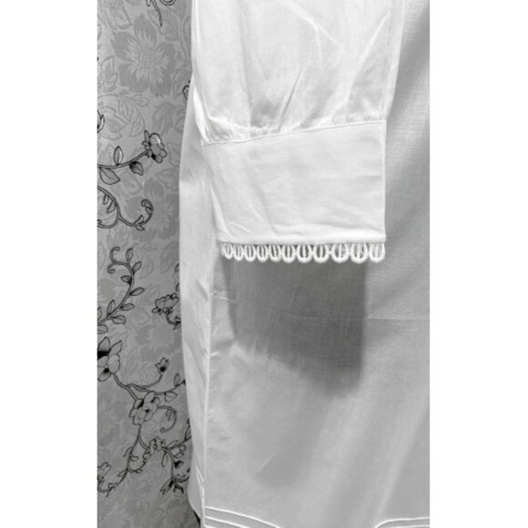 SoieRose SR-1218 Victorian White Cotton Nightgown Long Sleeve Lace Trim Vintage - Picture 6 of 8
